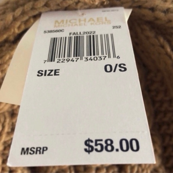 New Michael Michael Kors Hat Women’s Brown Cable Knit Lined Casual Beanie Hat main image 7